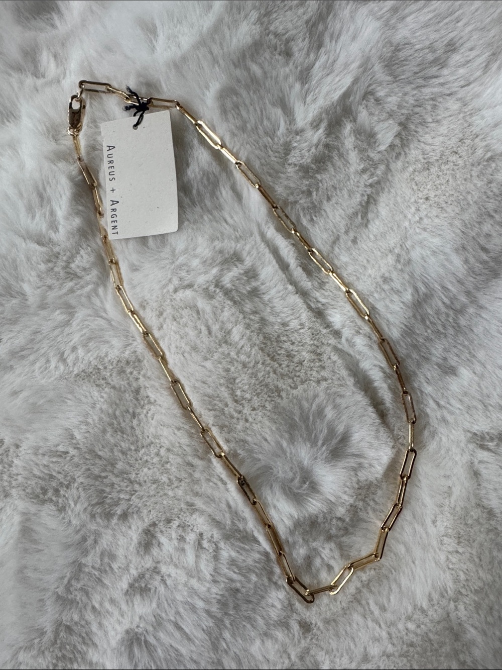 Aureus and Argent Gold Paperclip Chain Necklace